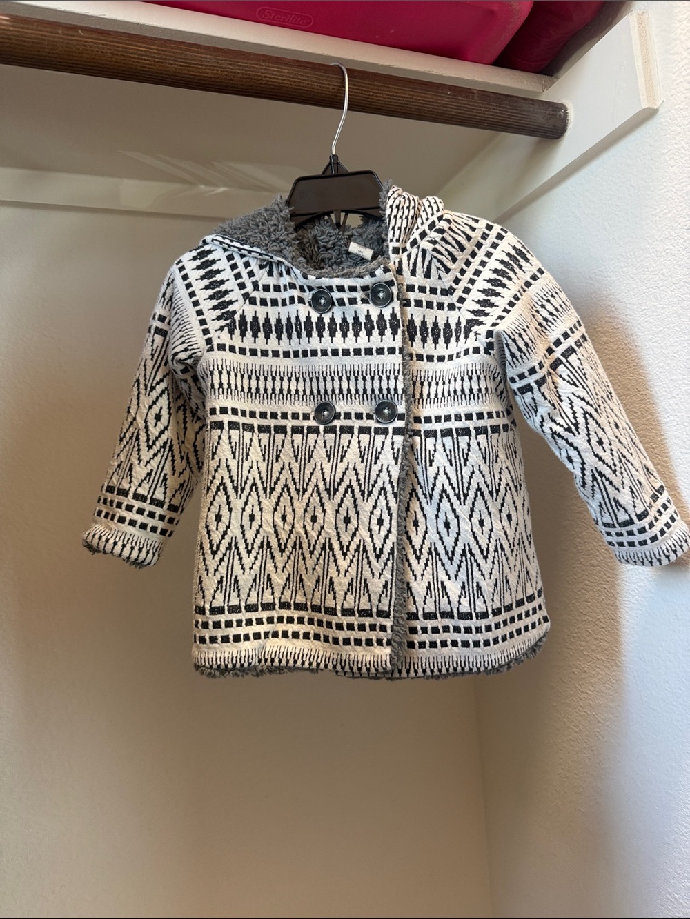 Tucker & Tate Kids Black & White Patterned Hooded Coat